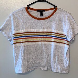 Forever 21 | Gray Crop Top with Stripes
